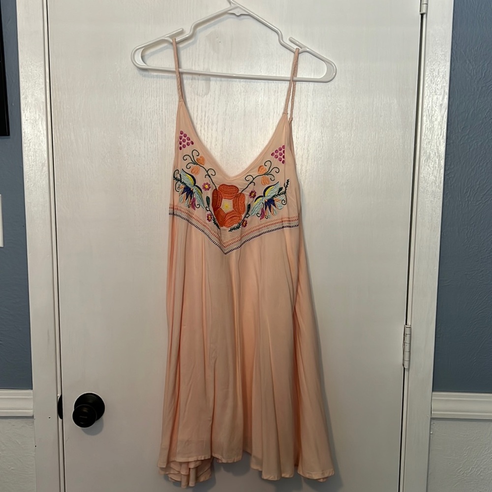 Embroidered pink dress